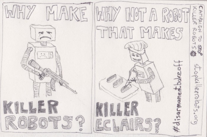Photo of a Drawing of Killer Robots